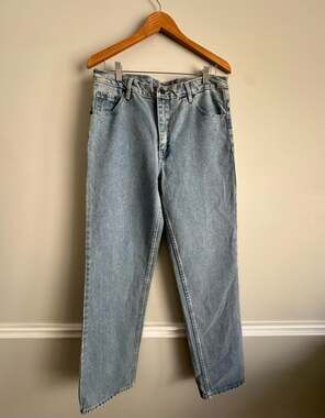 Vintage Armani Jeans Blue's Factory Tapered Leg Jeans Size 36